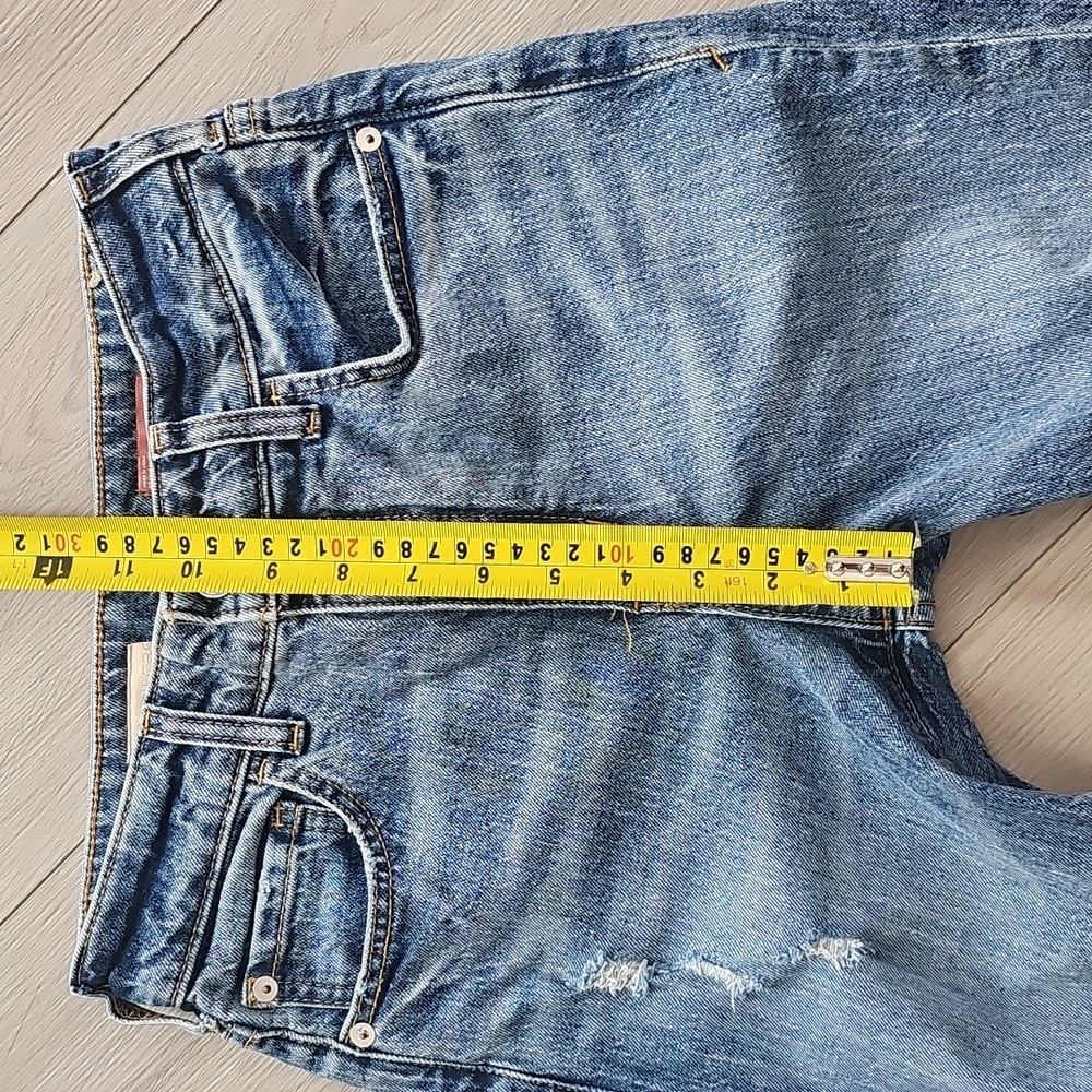 Anthropologie Pilcro The Vintage Straight Distressed Denim High Rise Jeans Sz 25 - Picture 13 of 16